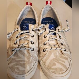 Sperry Beige Canvas Sneakers Size 7.5